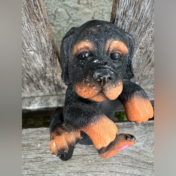 Other | Small Black Dog Figure Rottweiler Vintage Figurine 4 | Poshmark